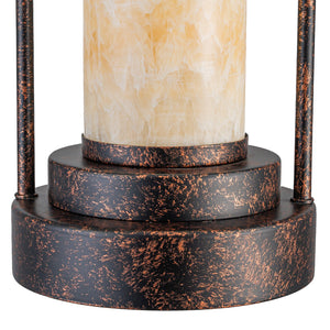 6,69 Zoll 1-flammige Vintage Industrial U-förmige Eisen-Pendelleuchte mit natürlichem Onyx-Schirm