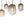 Lustre/Suspension 5/7 lumières à 2/3 niveaux en métal or antique avec abat-jour en verre ovale pour salon, îlot de cuisine