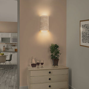 Applique murale LED intégrée, dimmable, semi-cylindrique moderne en travertin, 5,11 po, 1 lumière, pour chambre à coucher ou escalier