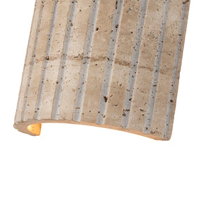 Applique murale LED intégrée, dimmable, semi-cylindrique moderne en travertin, 5,11 po, 1 lumière, pour chambre à coucher ou escalier
