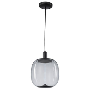 Suspension LED intégrée dimmable moderne 1 lumière de 10 watts avec abat-jour tambour pour îlot de cuisine