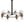 Lustre suspendu 16 lumières de luxe moderne en fer noir et or de 89,5 cm avec abat-jour en verre pour salon, salle à manger