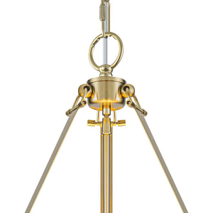 19.69 Zoll 4-flammige moderne Bauernhaus-Inselpendelleuchte mit goldenem Metallschirm und weißem Glasschirm für die Küche