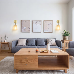 6 Zoll, 1-flammige, moderne Wandleuchte aus Messing mit glockenförmigem Glasschirm aus Milchglas für Schlafzimmer, Wohnzimmer, Flur