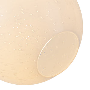 Suspension Globe Moderne Chromé avec Abat-jour en Verre Bulle Blanc pour Îlot de Cuisine, Salle à Manger