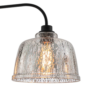 Lustre linéaire moderne noir mat de 99 cm à 3 lumières avec abat-jour en verre texturé pour îlot de cuisine