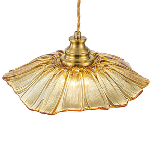 Pendentif suspendu moderne rose 1 lumière de 28 cm avec abat-jour en verre en forme de fleur pour chambre à coucher, îlot de cuisine
