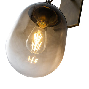 Applique murale 1 lumière en métal antique de 18 cm (7,09 po) avec abat-jour en verre ovale dégradé pour chambre, salle de bain, couloir