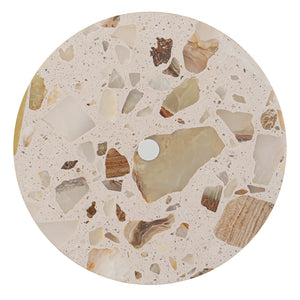 8.07 in. 1-flammige moderne runde dimmbare LED-Wandleuchte mit Mable Terrazzo-Schirm für Schlafzimmer, Foyer, Flur