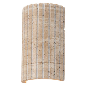 Applique murale LED intégrée, dimmable, semi-cylindrique moderne en travertin, 5,11 po, 1 lumière, pour chambre à coucher ou escalier