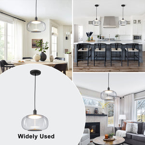 Suspension LED intégrée dimmable moderne 1 lumière de 10 watts avec abat-jour tambour pour îlot de cuisine