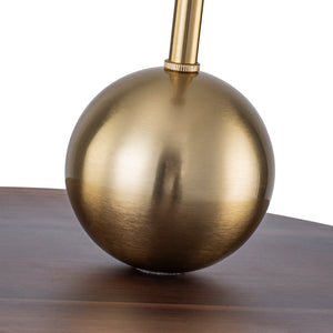 Suspension moderne 1 lumière or et bois, 25 W, avec abat-jour sphérique en verre blanc, pour chambre à coucher