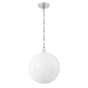 Suspension Globe Moderne Chromé avec Abat-jour en Verre Bulle Blanc pour Îlot de Cuisine, Salle à Manger