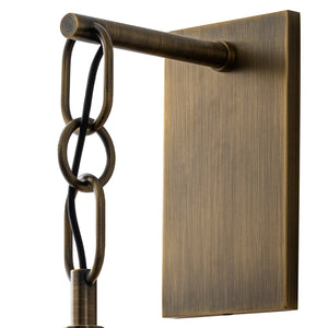 Applique murale 1 lumière en métal antique de 18 cm (7,09 po) avec abat-jour en verre ovale dégradé pour chambre, salle de bain, couloir