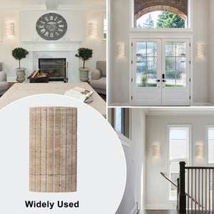 Applique murale LED intégrée, dimmable, semi-cylindrique moderne en travertin, 5,11 po, 1 lumière, pour chambre à coucher ou escalier
