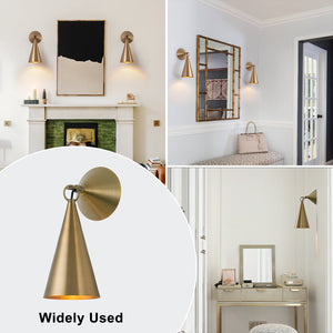 4,72 Zoll 1-flammige Retro-Wandleuchte Bronze mit Metallkegelschirm für Bad, Eingangsbereich