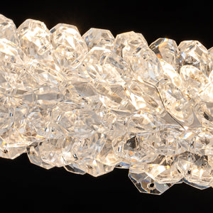 1-flammige moderne goldene Metallring-Kristall-LED-Pendelleuchte, dimmbarer Kronleuchter für Esszimmer