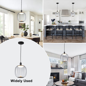 Suspension LED intégrée dimmable moderne 1 lumière de 10 watts avec abat-jour tambour pour îlot de cuisine