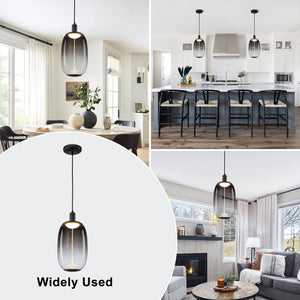 Suspension LED intégrée dimmable moderne 1 lumière de 10 watts avec abat-jour tambour pour îlot de cuisine