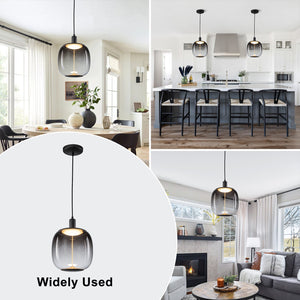 Suspension LED intégrée dimmable moderne 1 lumière de 10 watts avec abat-jour tambour pour îlot de cuisine