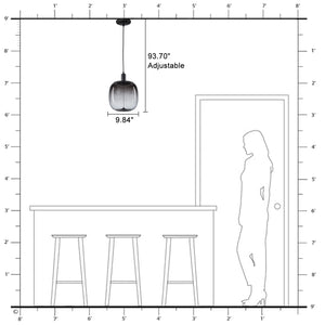 Suspension LED intégrée dimmable moderne 1 lumière de 10 watts avec abat-jour tambour pour îlot de cuisine
