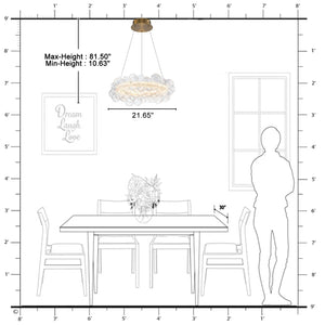 1-Leuchtgoldene moderne runde Kugel-Kristall-LED-Pendelleuchte, dimmbar, mit Glasblasen