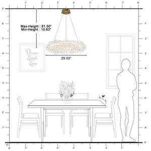 1-Leuchtgoldene moderne runde Kugel-Kristall-LED-Pendelleuchte, dimmbar, mit Glasblasen