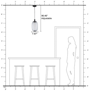 Suspension LED intégrée dimmable moderne 1 lumière de 10 watts avec abat-jour tambour pour îlot de cuisine