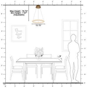 1-flammige moderne goldene Metallring-Kristall-LED-Pendelleuchte, dimmbarer Kronleuchter für Esszimmer