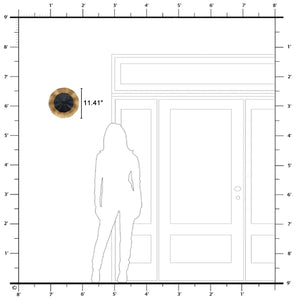 Applique murale LED intégrée ronde à intensité variable de 11,41 po, 13 watts, noir mat et feuille d'or pour couloir