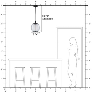 Suspension LED intégrée dimmable moderne 1 lumière de 10 watts avec abat-jour tambour pour îlot de cuisine