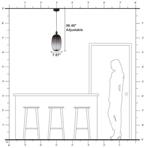 Suspension LED intégrée dimmable moderne 1 lumière de 10 watts avec abat-jour tambour pour îlot de cuisine