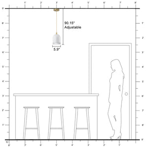 1-flammige Pendelleuchte aus goldfarbenem Eisen in halbkuppelförmigem Design mit mattweißem Metallschirm und Aushöhlungen für das Wohnzimmer