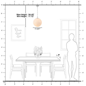 Suspension Globe Moderne Chromé avec Abat-jour en Verre Bulle Blanc pour Îlot de Cuisine, Salle à Manger