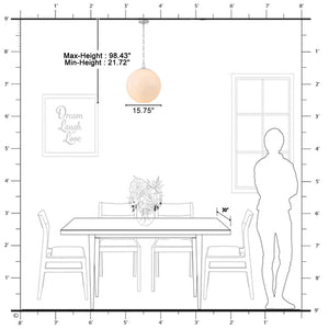 Suspension Globe Moderne Chromé avec Abat-jour en Verre Bulle Blanc pour Îlot de Cuisine, Salle à Manger