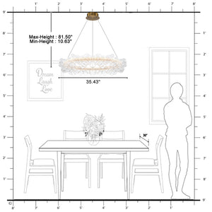 1-Leuchtgoldene moderne runde Kugel-Kristall-LED-Pendelleuchte, dimmbar, mit Glasblasen