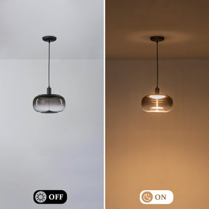 Suspension LED intégrée dimmable moderne 1 lumière de 10 watts avec abat-jour tambour pour îlot de cuisine