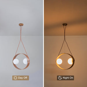 Suspension ovale moderne 2 lumières 20 po en noyer avec globes en verre blanc pour salle à manger, îlot de cuisine