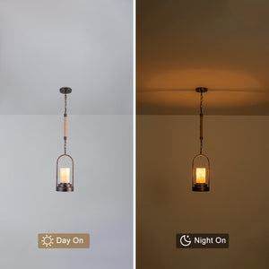 6,69 Zoll 1-flammige Vintage Industrial U-förmige Eisen-Pendelleuchte mit natürlichem Onyx-Schirm