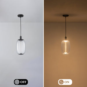 Suspension LED intégrée dimmable moderne 1 lumière de 10 watts avec abat-jour tambour pour îlot de cuisine