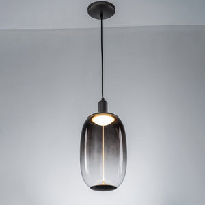 Suspension LED intégrée dimmable moderne 1 lumière de 10 watts avec abat-jour tambour pour îlot de cuisine