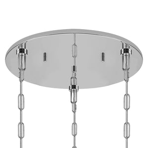 Suspension Globe Moderne Chromé avec Abat-jour en Verre Bulle Blanc pour Îlot de Cuisine, Salle à Manger
