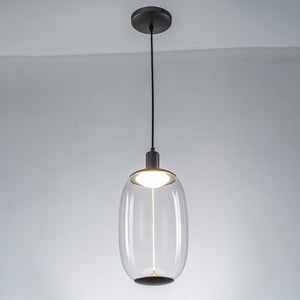 Suspension LED intégrée dimmable moderne 1 lumière de 10 watts avec abat-jour tambour pour îlot de cuisine