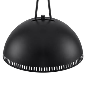 Suspension lustre dôme industriel vintage 3 lumières 40 cm en métal avec abat-jour en fer pour cuisine, salle à manger