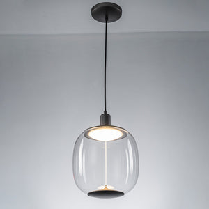 Suspension LED intégrée dimmable moderne 1 lumière de 10 watts avec abat-jour tambour pour îlot de cuisine