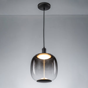 Suspension LED intégrée dimmable moderne 1 lumière de 10 watts avec abat-jour tambour pour îlot de cuisine