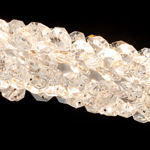 1-flammige moderne goldene Metallring-Kristall-LED-Pendelleuchte, dimmbarer Kronleuchter für Esszimmer