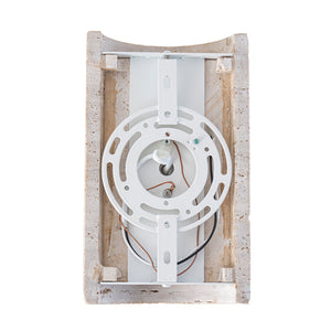 Applique murale LED intégrée, dimmable, semi-cylindrique moderne en travertin, 5,11 po, 1 lumière, pour chambre à coucher ou escalier