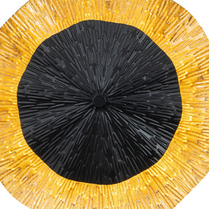 Applique murale LED intégrée ronde à intensité variable de 11,41 po, 13 watts, noir mat et feuille d'or pour couloir