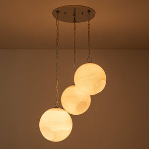 Suspension Globe Moderne Chromé avec Abat-jour en Verre Bulle Blanc pour Îlot de Cuisine, Salle à Manger